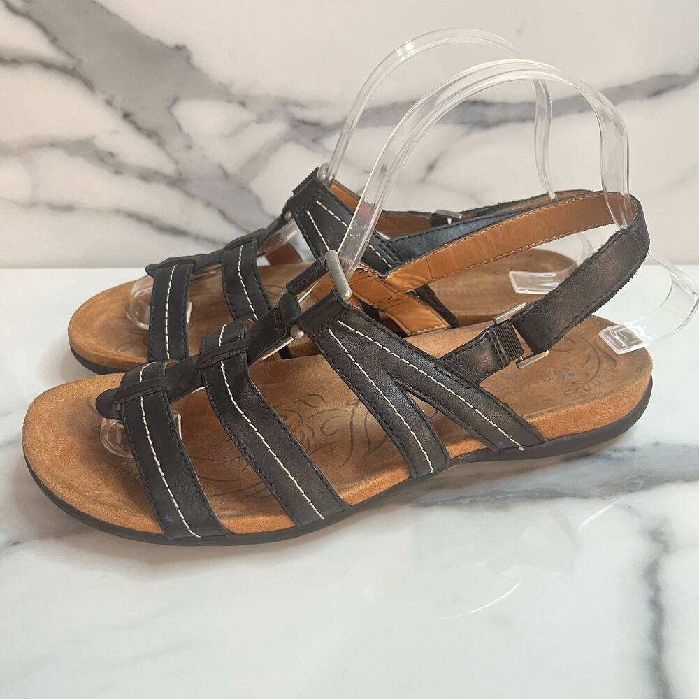 Naturalizer Wmns Brown Leather Strappy Hook & Loop Comfort Every Sandals Sz 7.5 - Picture 4 of 6